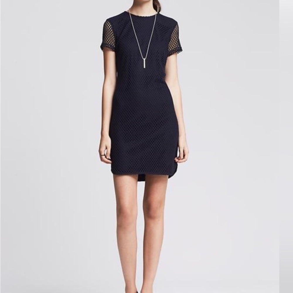 Banana Republic Navy Textured Mini Dress Size 6